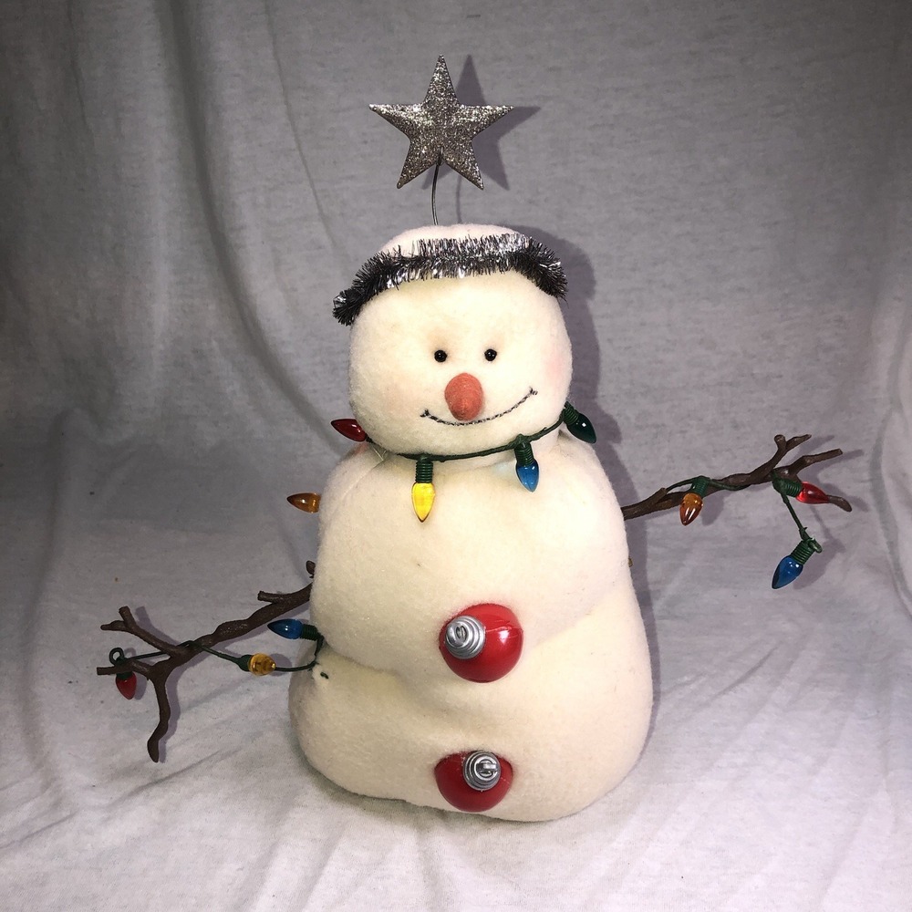 Hallmark Mitford Snowman J.C. Plush Soft Sculpture Jan Karon Christmas Lights
